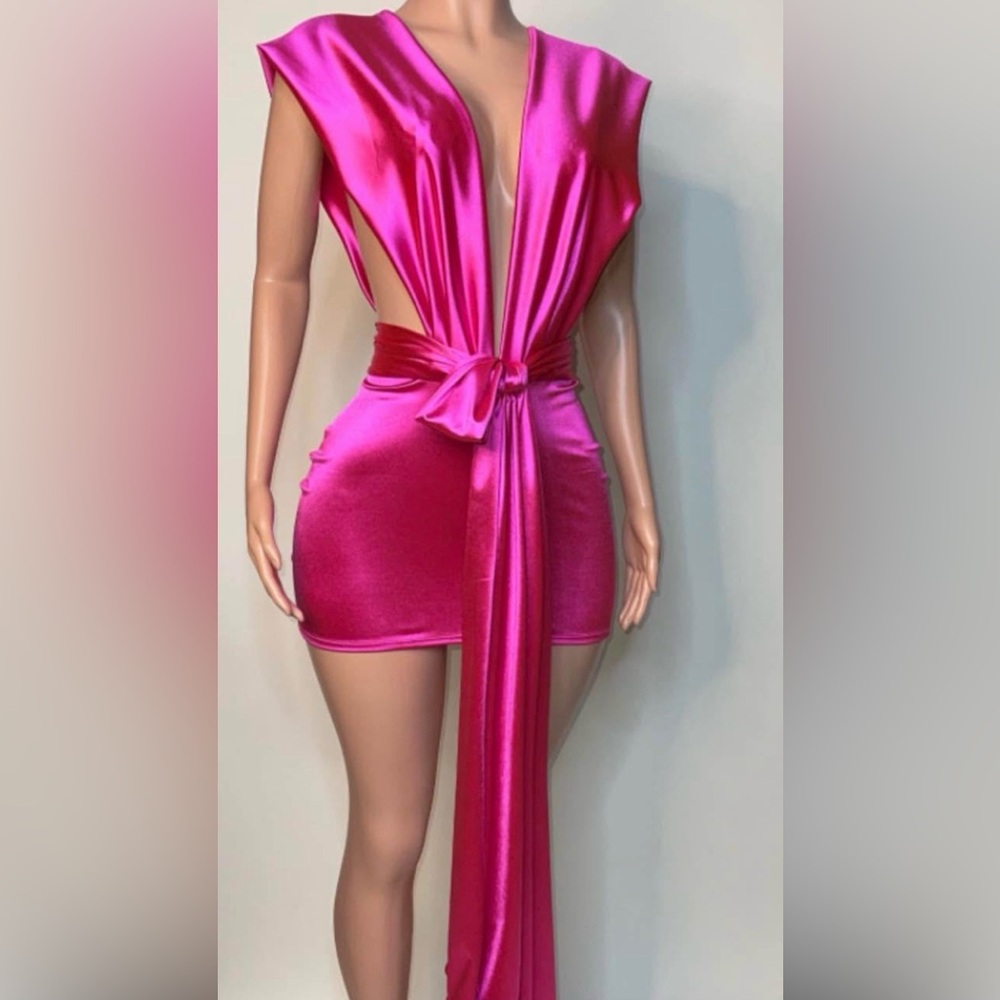 Pink Satin Dress